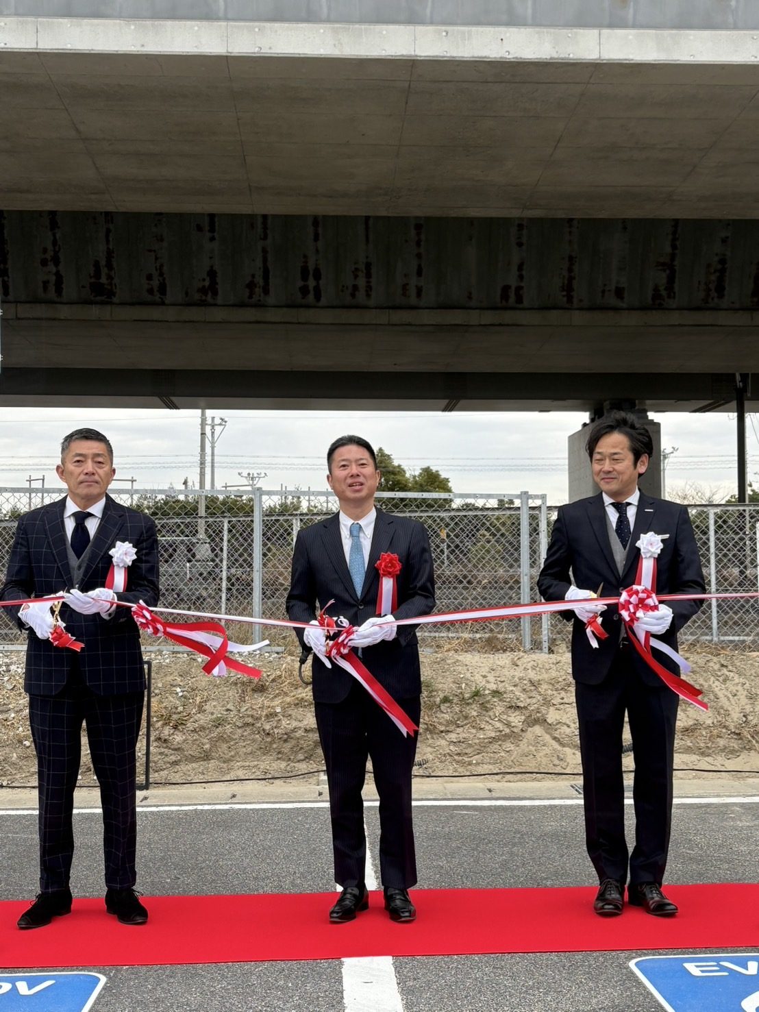 【公共ビーチ駐車場では愛知県初！常滑りんくうビーチ EV充電器設置】お披露目式を行いました。